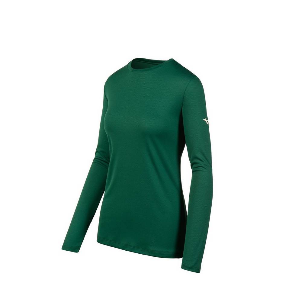 Womens Mizuno Long Sleeve T-Shirts Green Philippines (CSVFWA314)